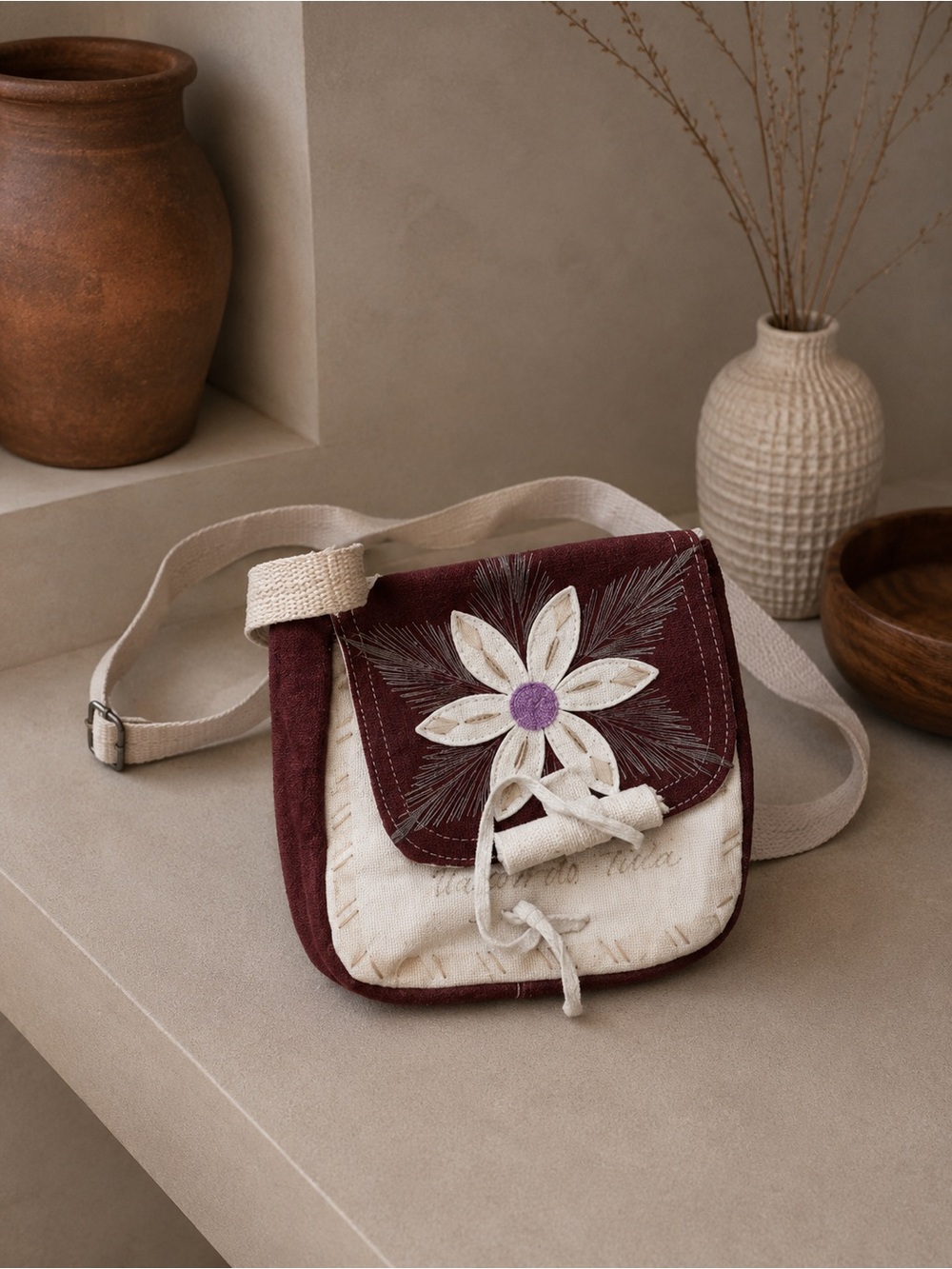 handmade Mexican suede leather bag